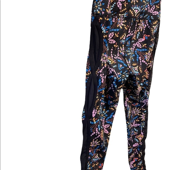 Free People Movement Liza Illusion Mosaic Floral Print High Rise Mesh Leggings - Picture 3 of 7